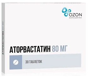Купить аторвастатин, таблетки, покрытые пленочной оболочкой 80мг, 30 шт в Дзержинске