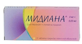 Купить мидиана, таблетки, покрытые пленочной оболочкой 3мг+0,03мг, 21 шт в Дзержинске