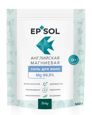 Epsol baby (Эпсол Бэби) соль для ванн английская магниевая расслабляющая с 0 лет, 500г