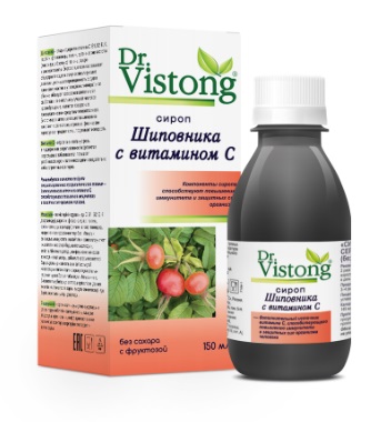 Купить dr. vistong (доктор вистонг) сироп шиповника с витамином с без сахара с фруктозой, 150мл бад в Дзержинске
