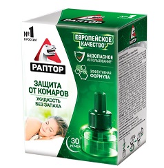 Купить раптор жидкость от комаров 30 ночей без запаха в Дзержинске