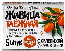 Купить живица таежная, жеват.резинка облепиха №5 в Дзержинске
