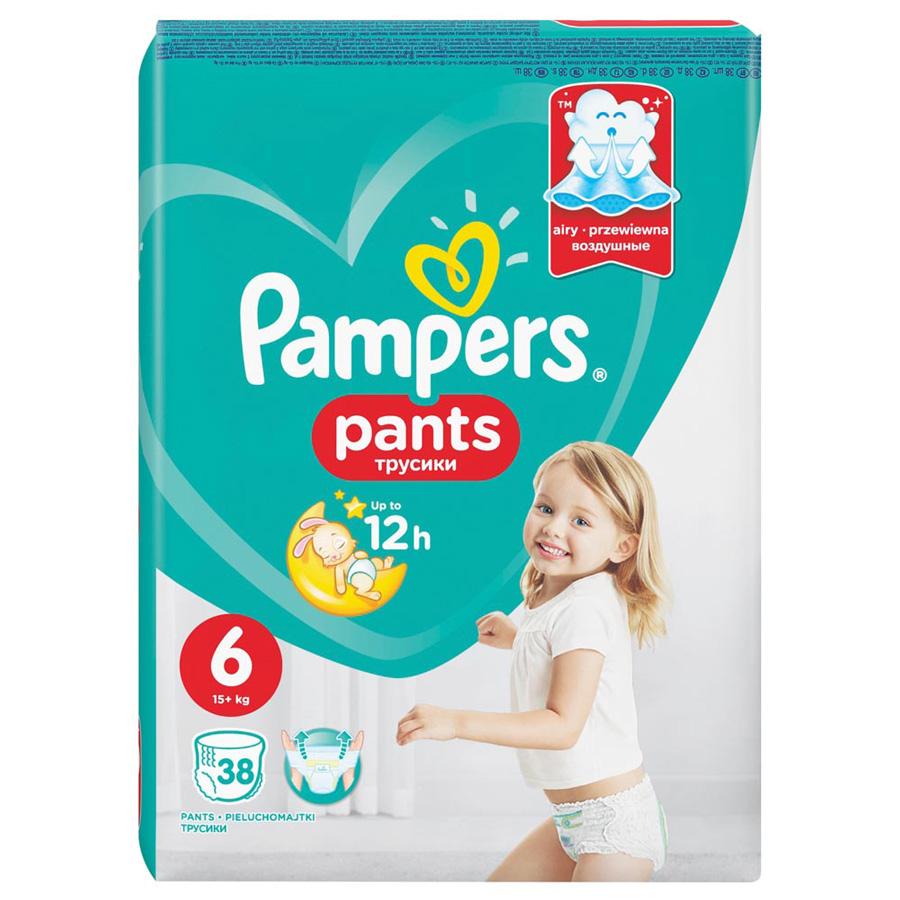 Pampers Pants (Памперс) подгузники-трусы 6 экстра лэдж 15+ кг, 38шт купить  в интернет-аптеке в Дзержинске от 1 605 руб.