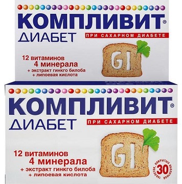 Купить компливит диабет, таблетки покрытые оболочкой, 30 шт бад в Дзержинске