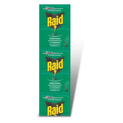 Купить рейд (raid) пластины от комаров хвоя, 10 шт в Дзержинске