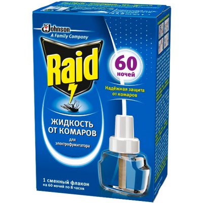 Купить рейд (raid) жидкость для фумигатора 60 ночей в Дзержинске