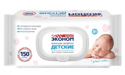 Купить салфетки влажные детские с алоэ вера эконом smart, 150 шт в Дзержинске
