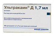 Купить ультракаин д, раствор для инъекций 40мг/мл, картридж 1,7мл 10шт в Дзержинске