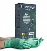 Купить перчатки benovy смотровые нитриловые нестерильные неопудренные текстурные на пальцах размер xs, 100 шт, зеленые в Дзержинске