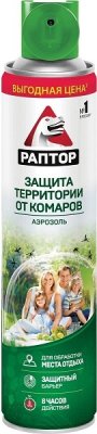 Купить раптор аэрозоль защита территории от комаров, 400 мл в Дзержинске
