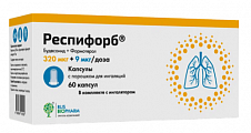 Купить респифорб, набор капсул с порошком для ингаляций, 320 мкг+9 мкг/доза, 60шт в Дзержинске