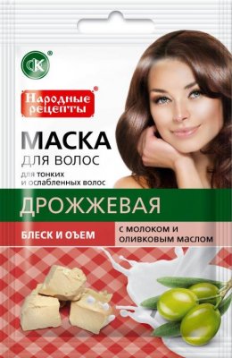 Купить фитокосметик народные рецепты маска для волос дрожжевая блеск и объем, 30мл в Дзержинске