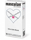 Купить masculan (маскулан) презервативы утолщенные черного цвета black ultra safe 10шт в Дзержинске