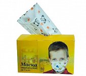 Купить маска медицинская одноразовая детская белая с рисунком, 50 шт в Дзержинске