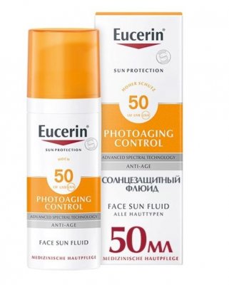 Купить eucerin photoaging control (эуцерин) флюид для лица солнцезащитный 50 мл spf50+ в Дзержинске