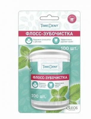Купить таймдент (timedent) флосс-зубочистки мята 100 шт в Дзержинске