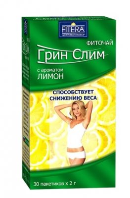 Купить грин слим, чай с ароматом лимона, фильтр-пакеты 30 шт бад в Дзержинске