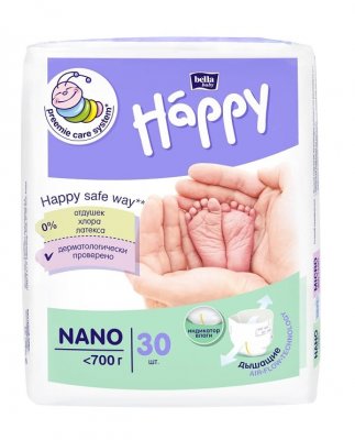 Купить bella baby happy (белла) подгузники для недоношенных детей размер нано до 700г 30 шт в Дзержинске