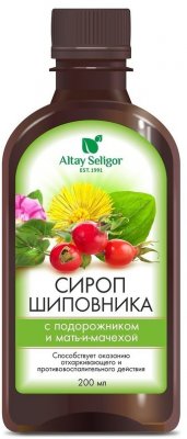 Купить altay seligor (алтай селигор) шиповника с подорожником и мать-и-мачехой от кашля, флакон 200мл в Дзержинске