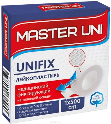 Купить пластырь master uni (мастер-юни) медицинский фиксирующий тканевая основа 1см х 5м в Дзержинске