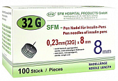 Купить иглы sfm для для инсулиновых инжекторов (пен ручек) 32g (0,23мм х 8мм) 100 шт в Дзержинске