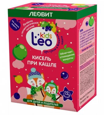 Купить кисель леовит leo kids для детей при кашле, пакет 12г, 5 шт в Дзержинске