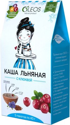 Купить oleos (олеос) каша льняная с клюквой, пакет 40г, 5 шт в Дзержинске