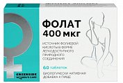 Купить фолат 400 мкг грин сайд (green side), таблетки массой 230 мг, 60 шт бад в Дзержинске