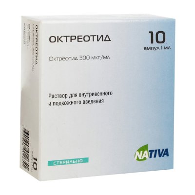 Купить октреотид, раствор для внутривенного и подкожного введения 300 мкг/мл, ампула 1мл, 10 шт в Дзержинске
