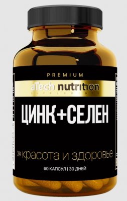 Купить atech nutrition premium (атех нутришн премиум) цинк+селен, капсулы 500мг 60 шт. бад в Дзержинске