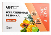 Купить abc healthy food (abc хэлси фуд) жевательная резинка без сахара, тропик таблетки 12шт  в Дзержинске