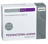 Купить розувастатин-алиум, таблетки, покрытые пленочной оболочкой 20мг, 30 шт в Дзержинске