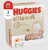 Купить huggies (хаггис) подгузники elitesoft 2, 4-6кг 20 шт в Дзержинске