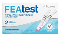 FEAtest (Феатест) тест-полоски для ранней диагностики беременности и качественного определения ХГЧ в моче, 2 шт