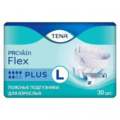 Купить tena (тена) подгузники, proskin flex plus размер l, 30 шт в Дзержинске