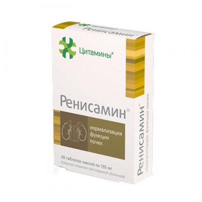 Купить цитамины ренисамин, таблетки покрытые кишечно-растворимой оболочкой массой 155мг, 40шт бад в Дзержинске