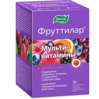Купить фруттилар мультивитамины, пастилки жевательные в форме мармеладных ягод 4г, 30 шт бад в Дзержинске