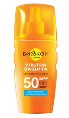 Купить биокон солнце спрей солнцезащитный ультразащита, 160мл spf50 в Дзержинске
