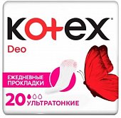 Купить kotex deo (котекс) прокладки ежедневные ультратонкие 20 шт в Дзержинске