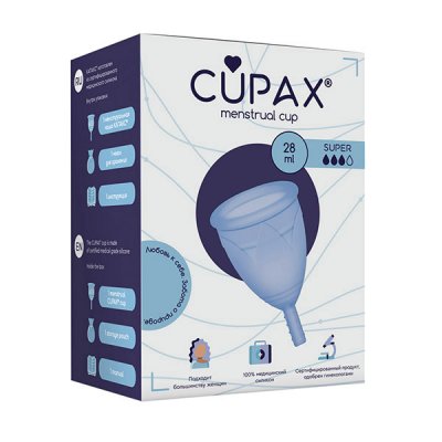 Купить капакс (cupax) чаша менструальная силиконовая супер 28мл голубая, 1 шт в Дзержинске