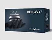 Купить перчатки benovy смотровые нитриловые нестерильные неопудрен текстурир с однократной хлорацией размер m 50 пар, черные в Дзержинске