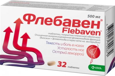 Купить флебавен, таблетки, покрытые пленочной оболочкой 500мг, 32 шт в Дзержинске