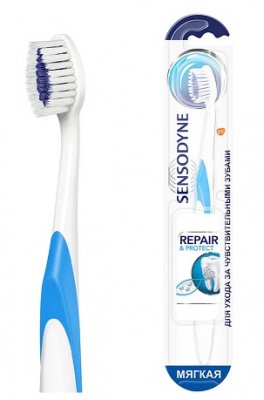 Купить сенсодин (sensodyne) зубная щетка repair & protect мягкая, 1 шт в Дзержинске