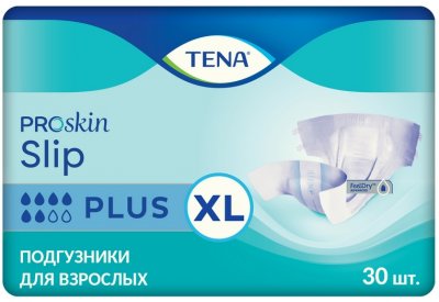 Купить tena (тена) подгузники, proskin slip plus размер xl, 30 шт в Дзержинске