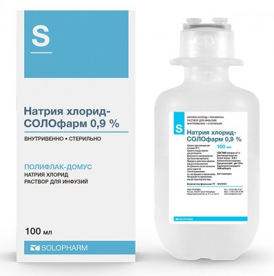 Купить натрия хлорид-солофарм, раствор для инфузий 0,9%, флакон 100мл, 36 шт в Дзержинске