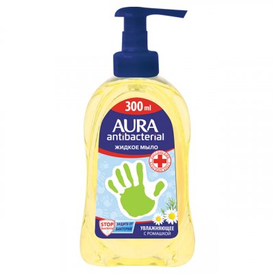 Купить aura (аура) мыло жидкое антибактериальное с ромашкой, 300мл в Дзержинске