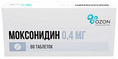 Купить моксонидин, таблетки, покрытые пленочной оболочкой 0,4мг, 60 шт в Дзержинске