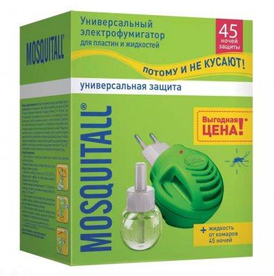 Купить mosquitall (москитолл) универсальная защита фумигатор+жидкость 45ночей в Дзержинске