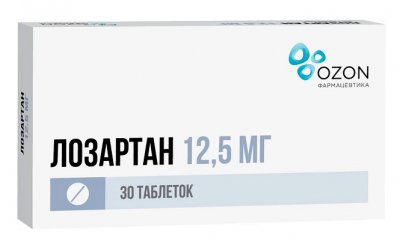 Купить лозартан, таблетки, покрытые пленочной оболочкой 12,5мг, 30 шт в Дзержинске