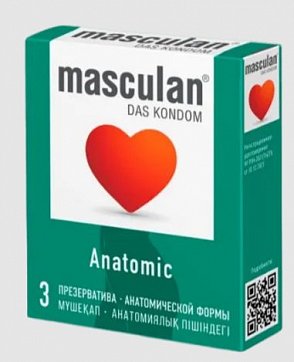 Masculan (Маскулан) Презервативы облегающей анатомической формы Anatomic, 3 шт